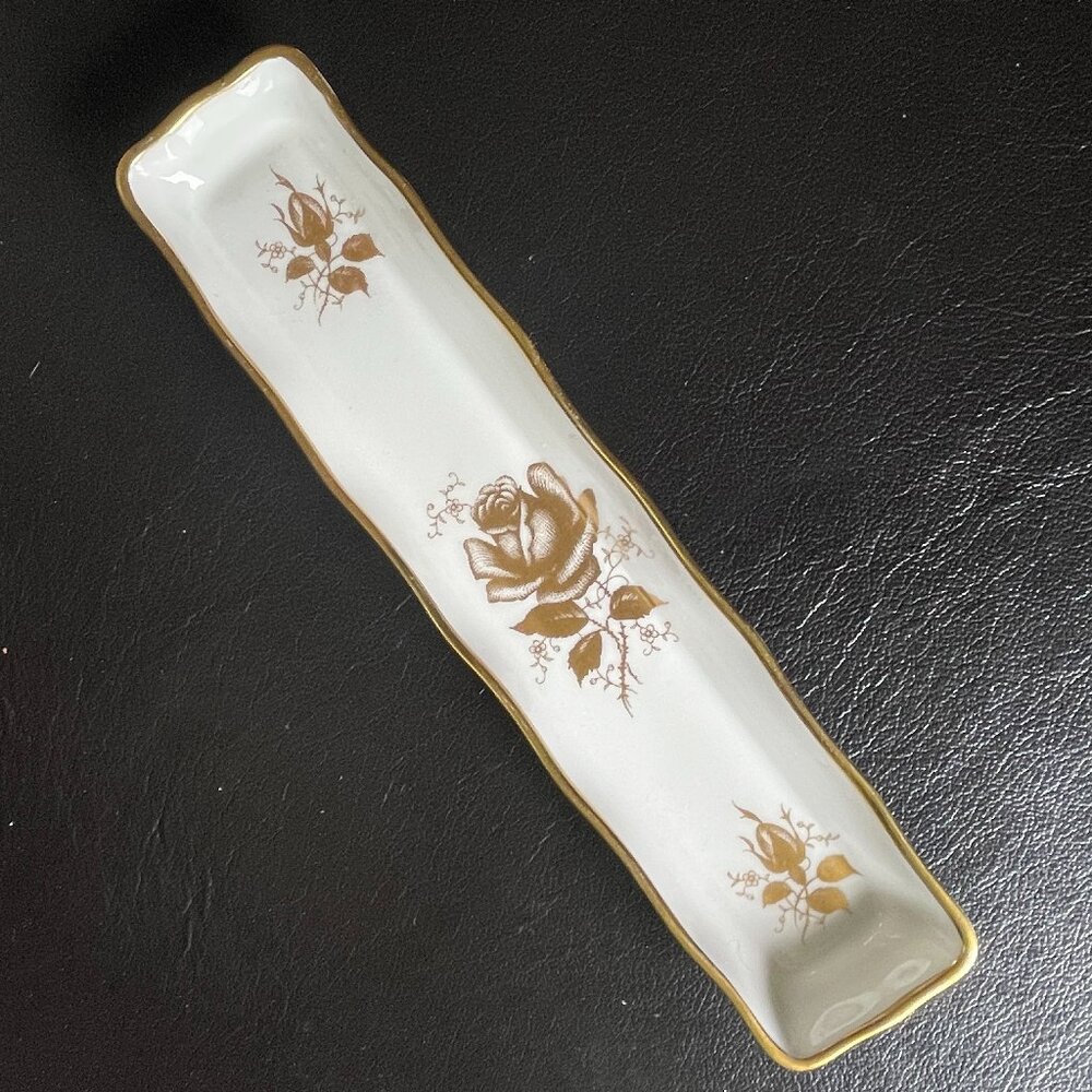 Vintage Hammersley Golden Glory Bone China England Mint/Olive Tray